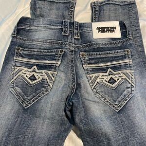 American Fighter Denim Jeans with Orange Accent